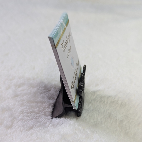 Vintage Bronze Frog Accent Business Card Holder - Picture 2 of 11